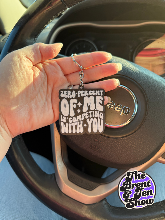 Zero Percent of Me is Competing With You: 3D Printed PLA Plastic Keychain