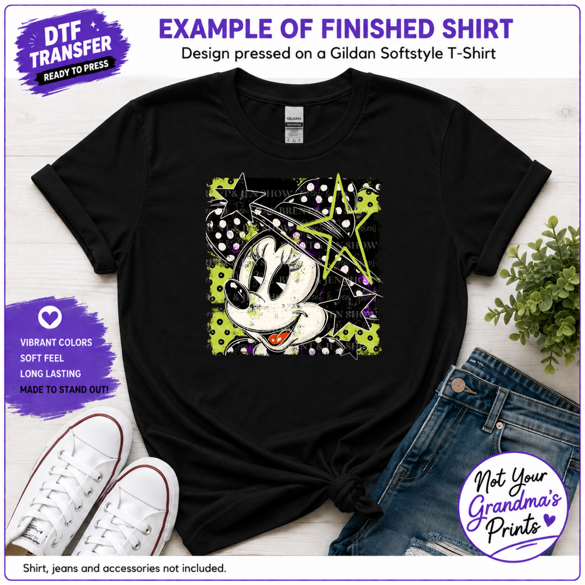 Halloween Girl Mouse Witch DTF Transfer, Spooky Witch Ready to Press