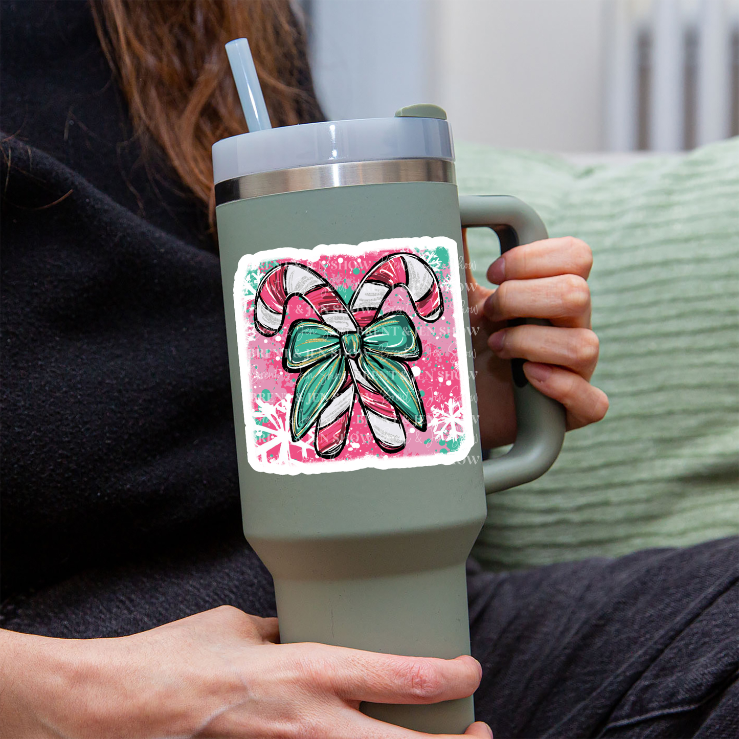 Cute Candy Cane Sticker