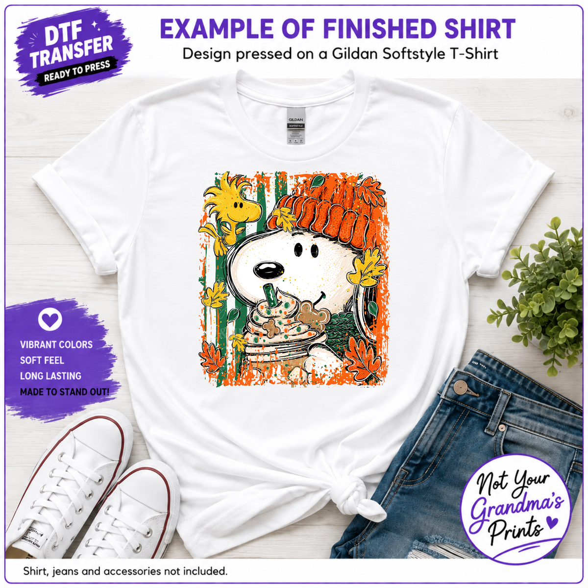 Beagle Bird Pumpkin Spice DTF Transfer: Fall Autumn Print (Ready-to-Press)