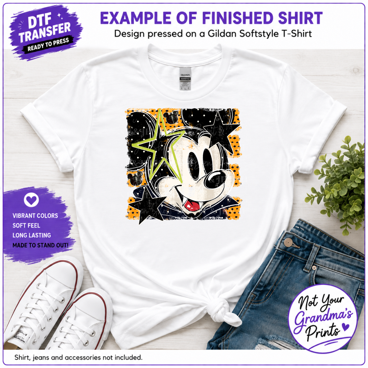 Spooky Mouse Vampire DTF Transfer, Halloween Ready to Press