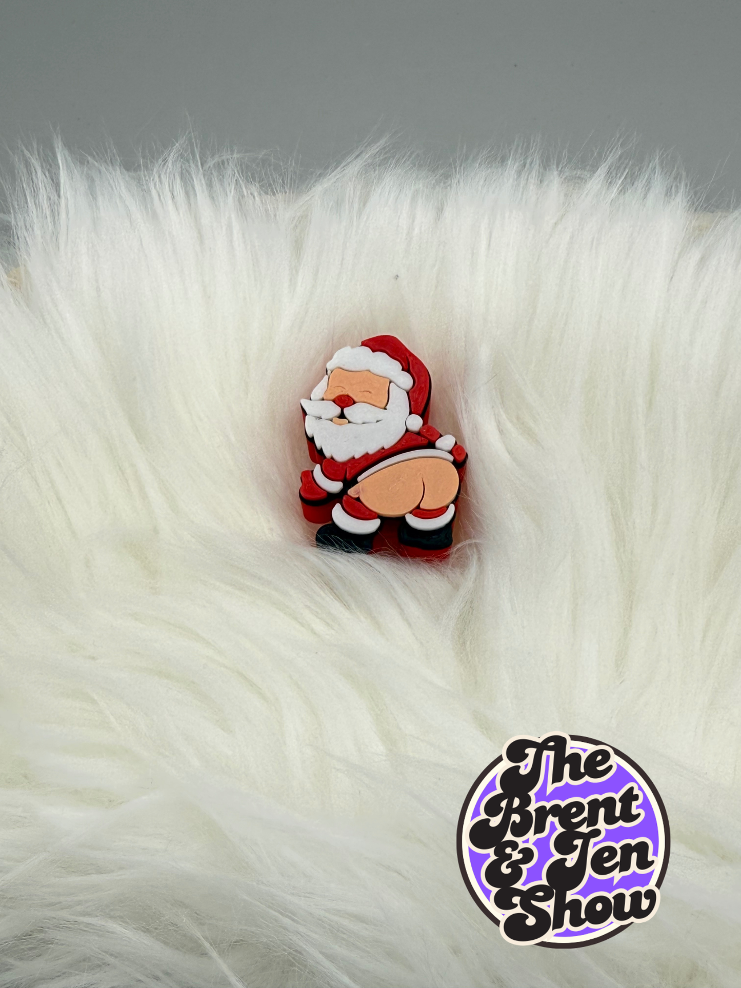 Naughty Santa Mooning Straw Topper - 3D Printed