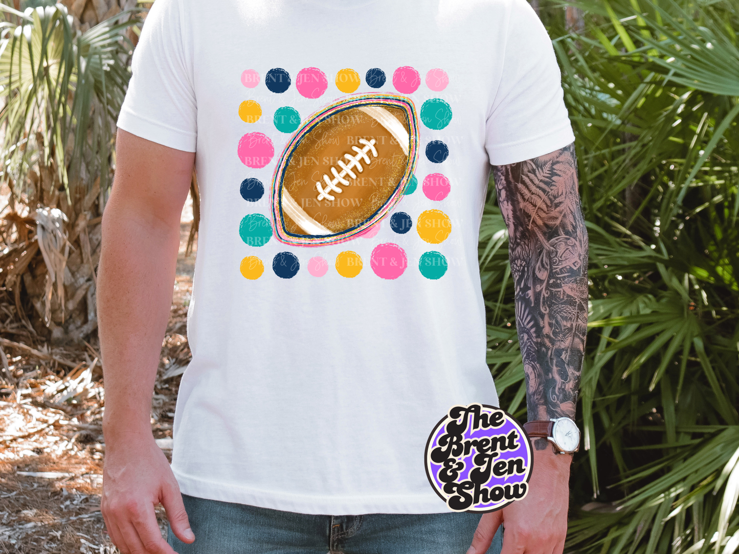 Polka Dot Football DTF/Sublimation Transfer, Ready to Press