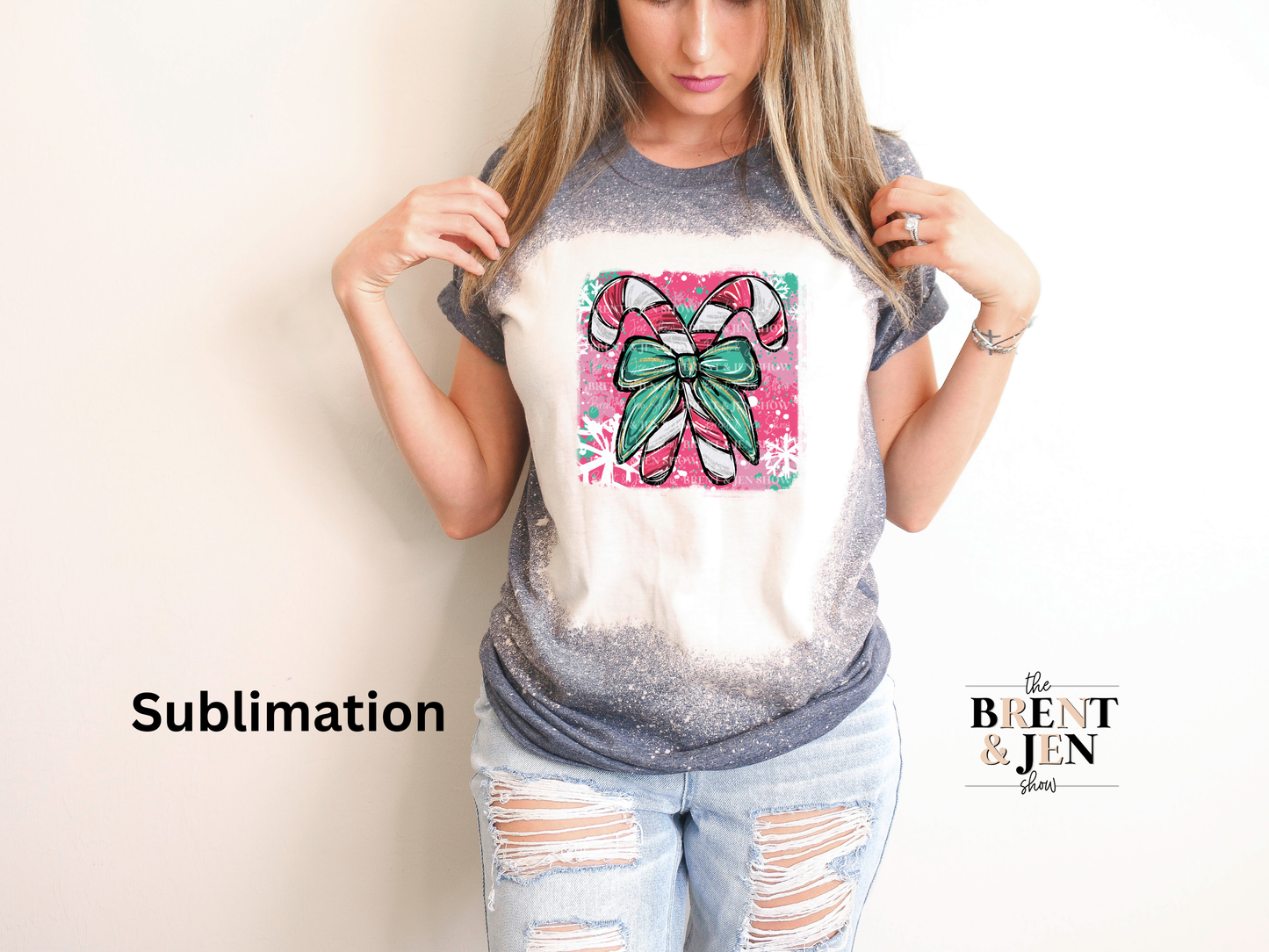 Candy Cane Coquette Print | Ready to Press Sublimation Transfer/ Heat Transfer Vinyl