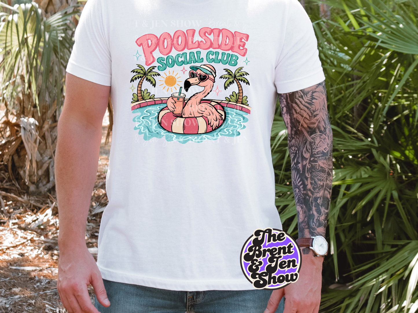 Poolside Social Club Flamingo DTF or Sublimation Transfer