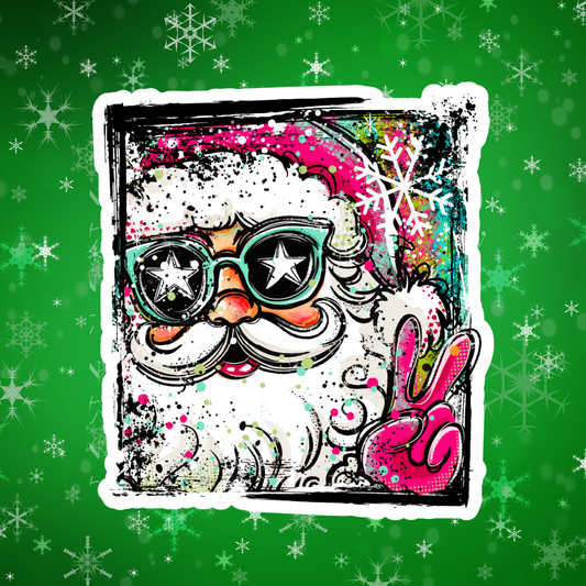 Selfie Santa Sticker or Car Decal