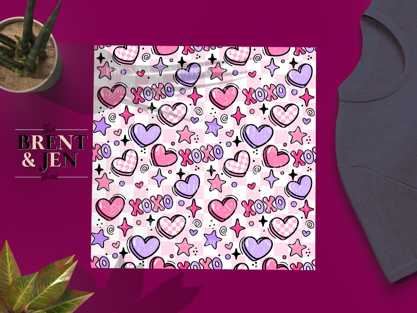 XOXO Seamless, Printed Patterned Vinyl