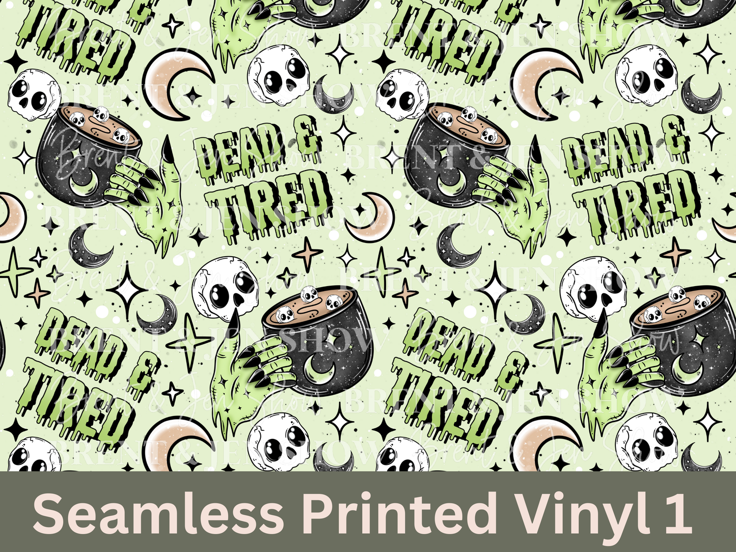 Dead & Tired Seamless Printed Vinyl Pattern