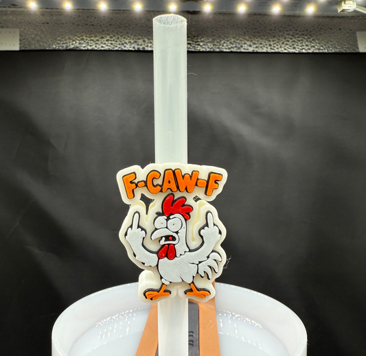 F-CAW-F Feisty Chicken 3D Printed Straw Topper Buddy
