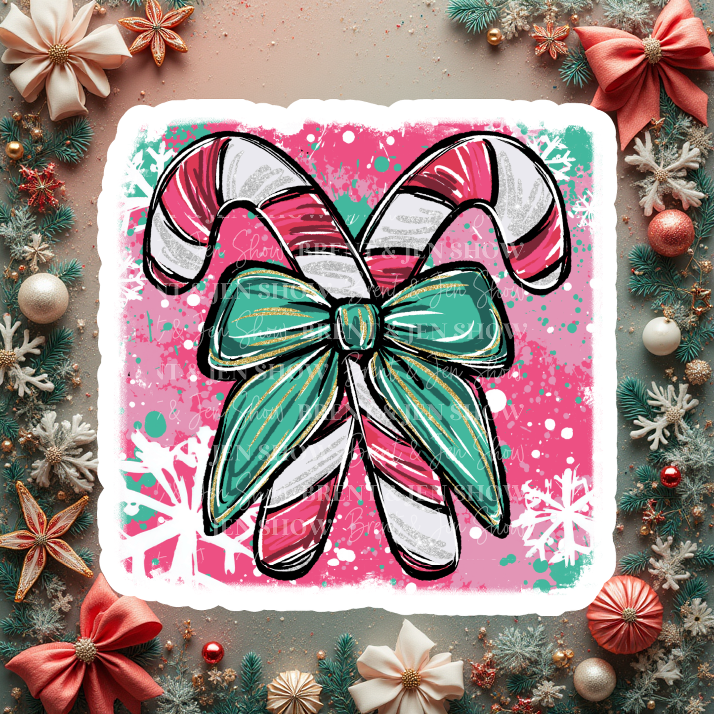 Cute Candy Cane Sticker
