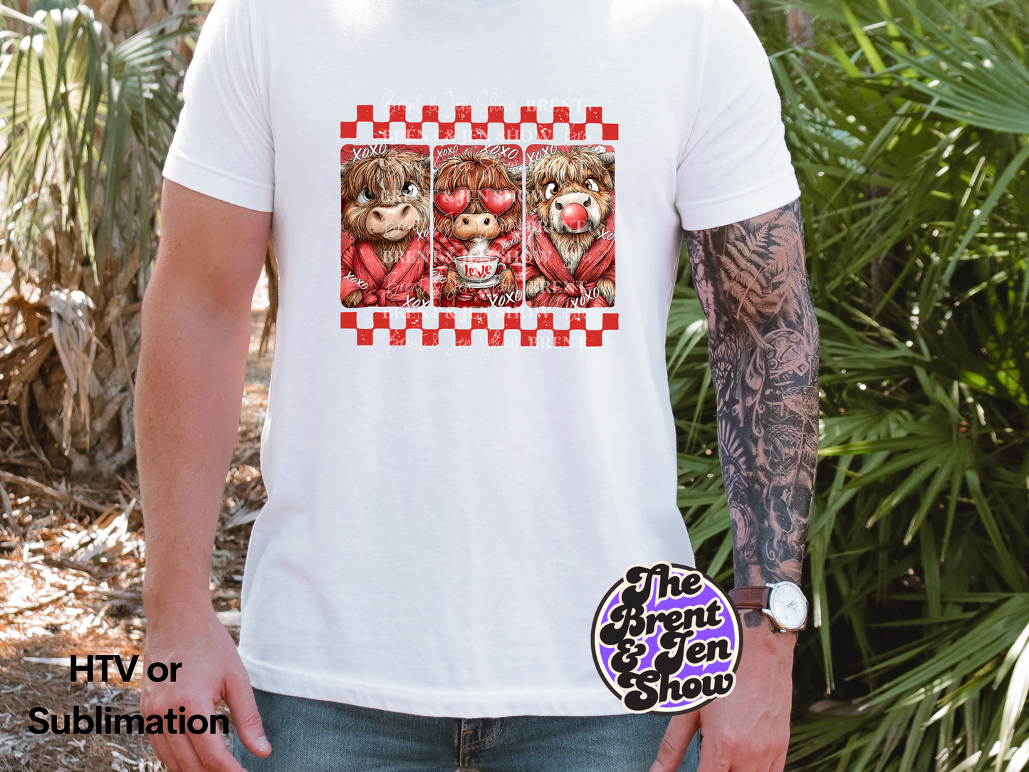 Highland Cow Valentine Transfer DTF/Sublimation