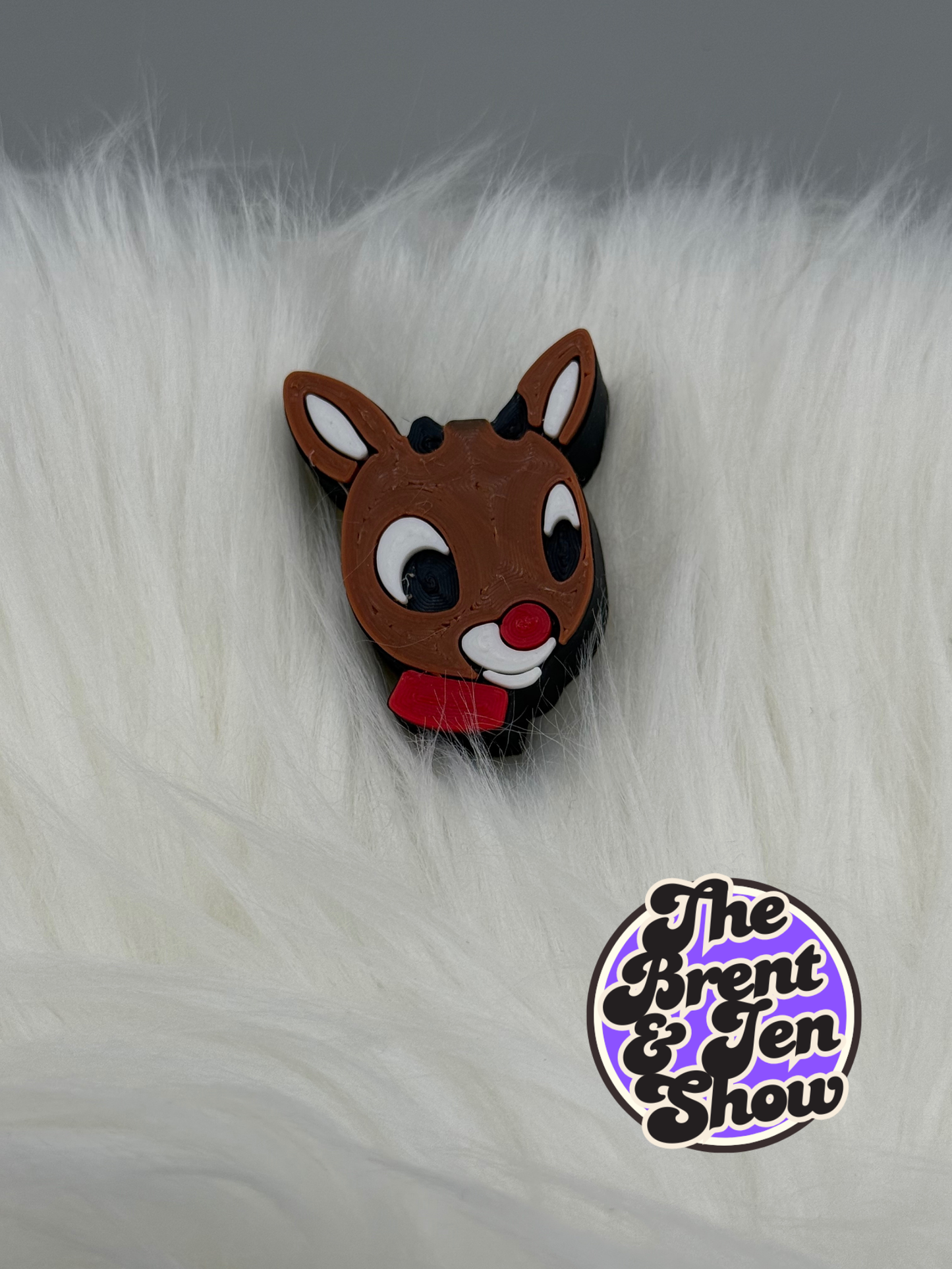 Red-Nosed Reindeer Straw Topper - 3D Printed