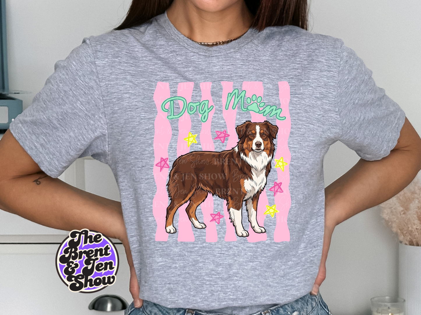 Australian Shepherd Dog Mom Graphic T-Shirt