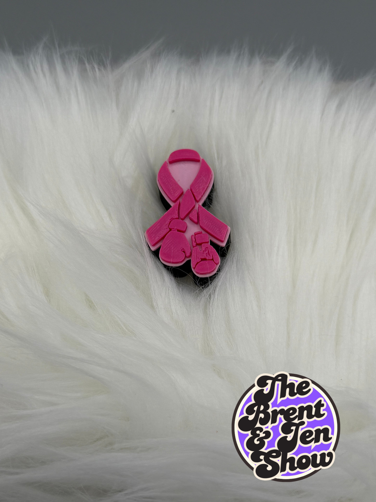 Pink Ribbon & Boxing Gloves Straw Topper - 3D Printed