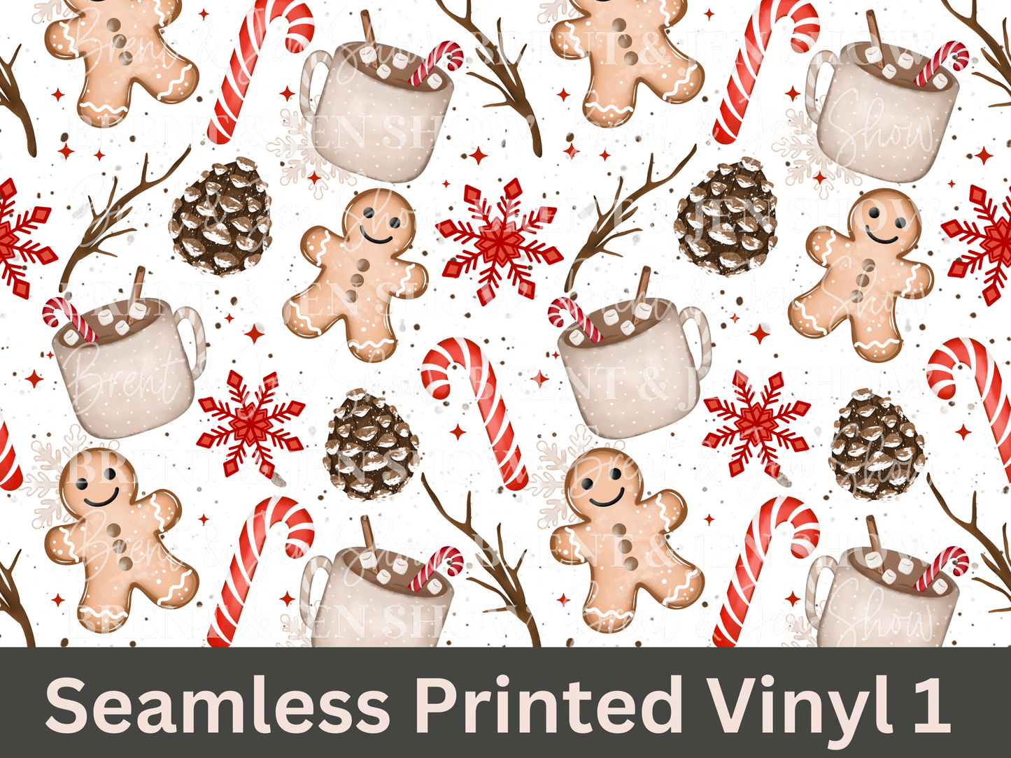 Christmas Things Seamless 1 Printed Vinyl Pattern