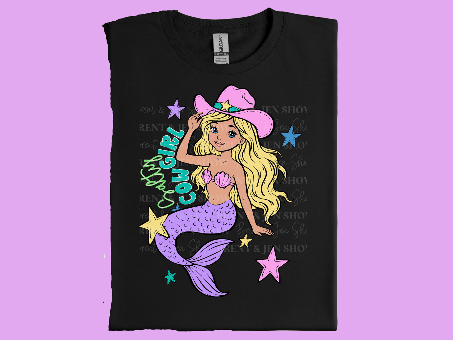 Salty Cowgirl Blonde Mermaid Shirt