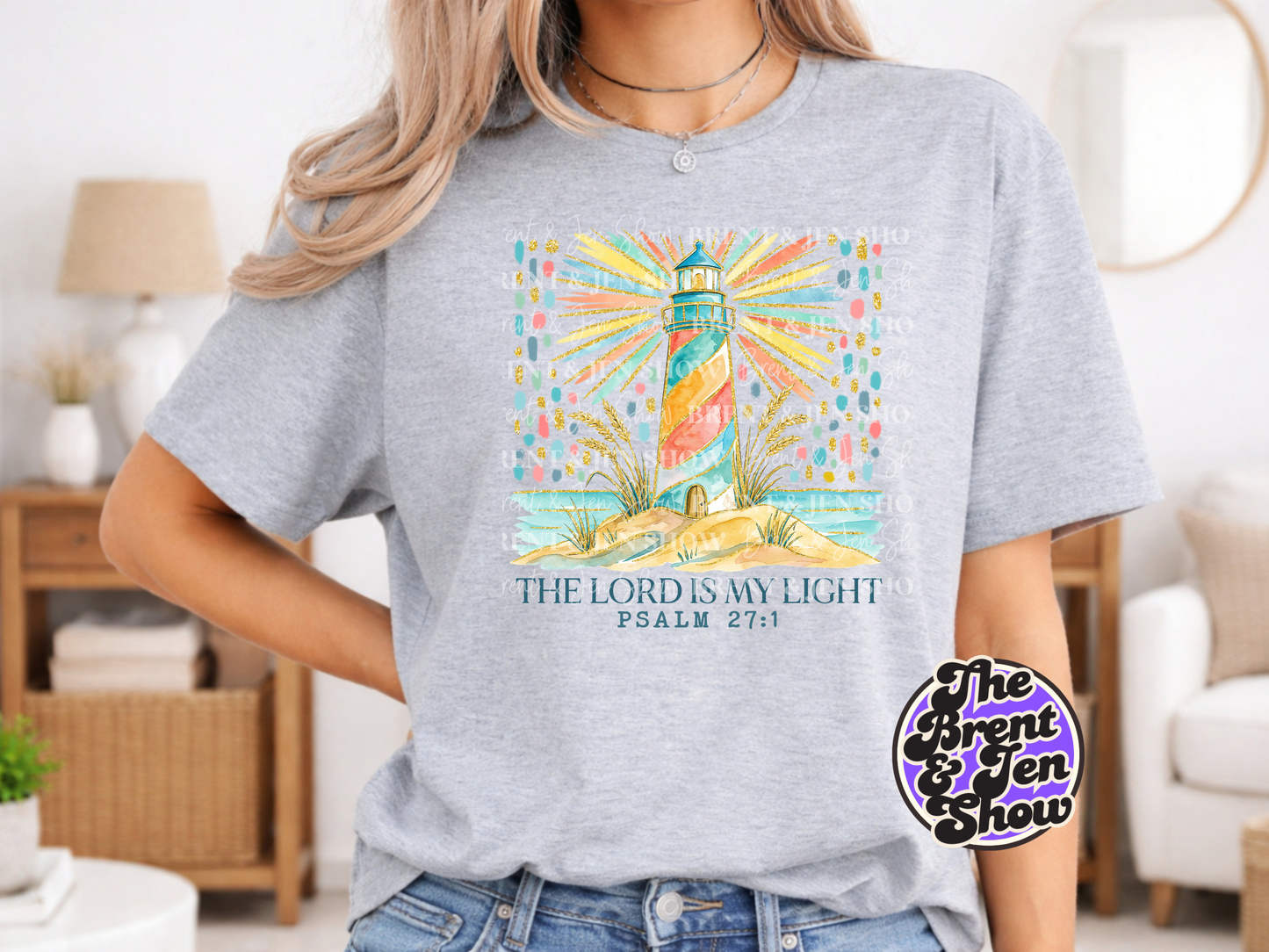 Lighthouse Psalm 27:1 Christian T-Shirt – The Lord is My Light Apparel