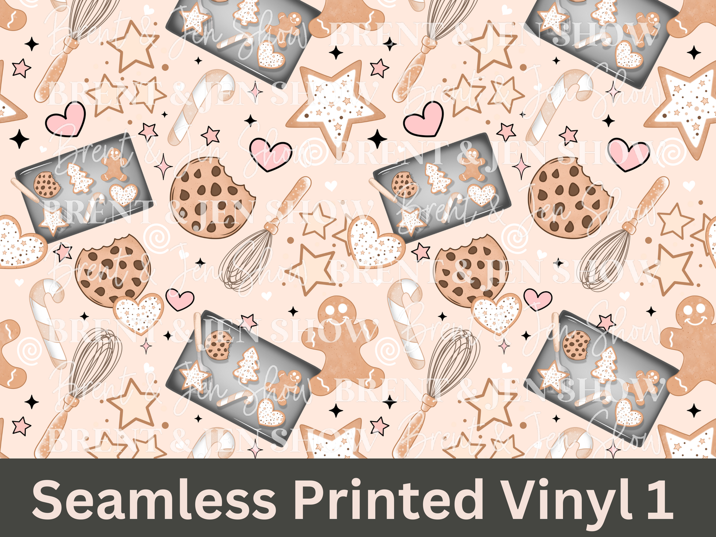 Christmas Baking Seamless Printed Vinyl Pattern