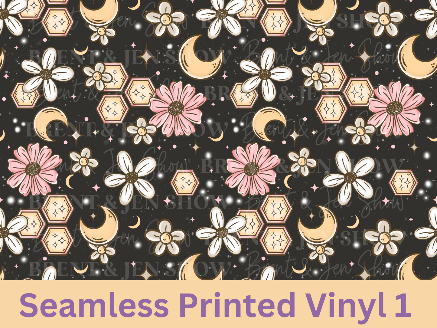 Floral Honeycomb Seamless Vinyl Pattern