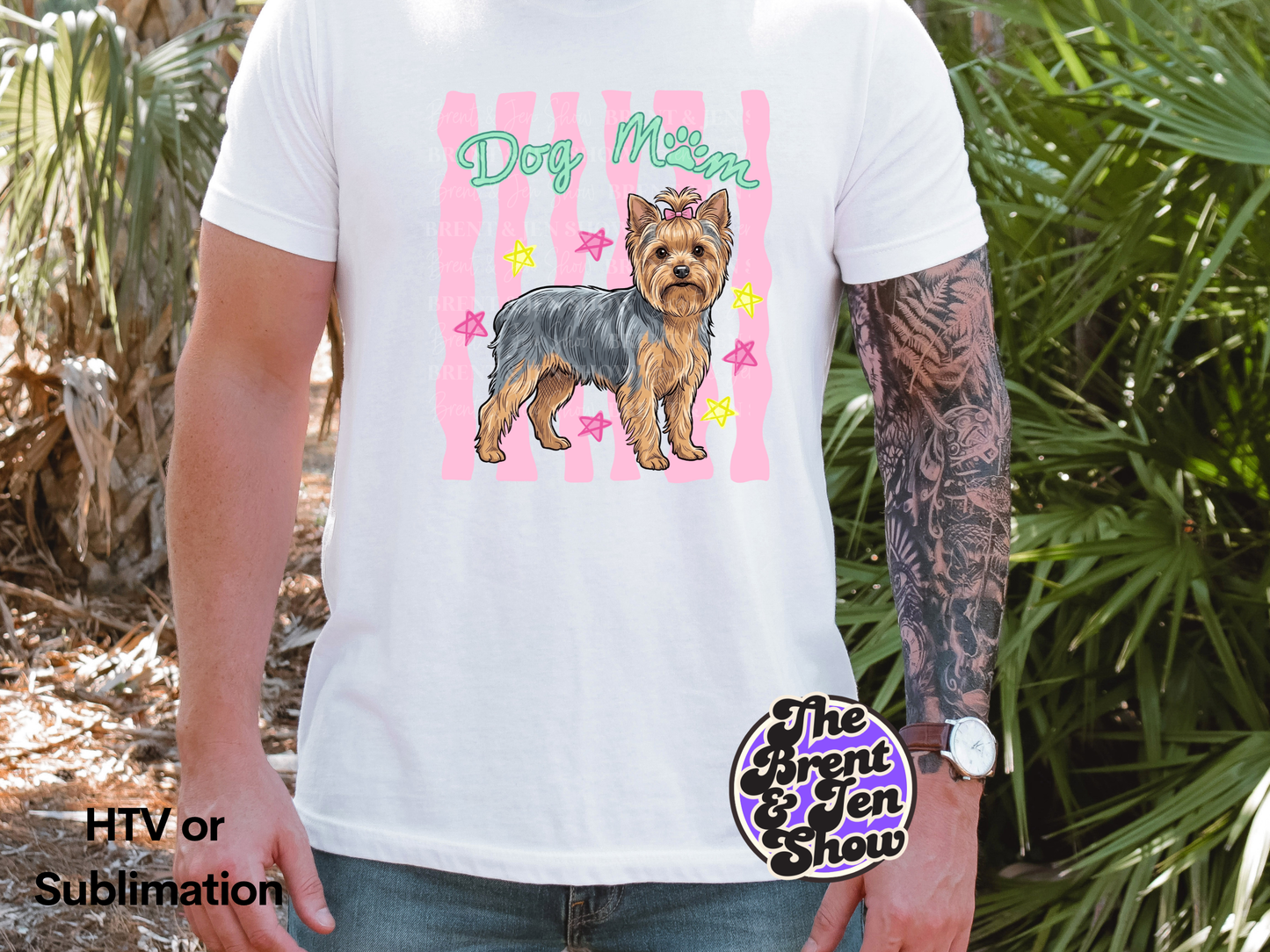 Dog Mom Yorkie DTF Transfer, Ready-to-Press Sublimation Design