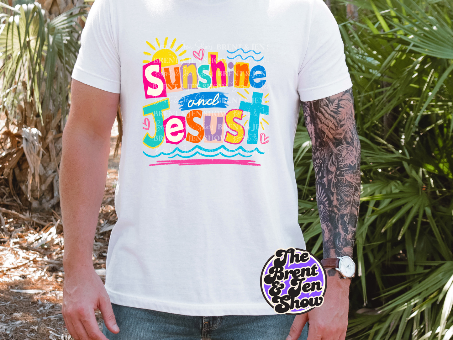 Sunshine and Jesus DTF or Sublimation Transfer: Christian Apparel Graphic