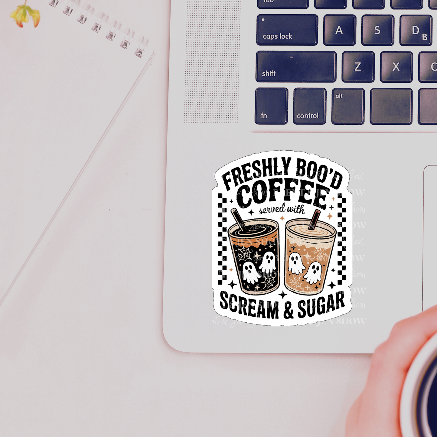 Freshly Boo'd Coffee Sticker or Car Decal