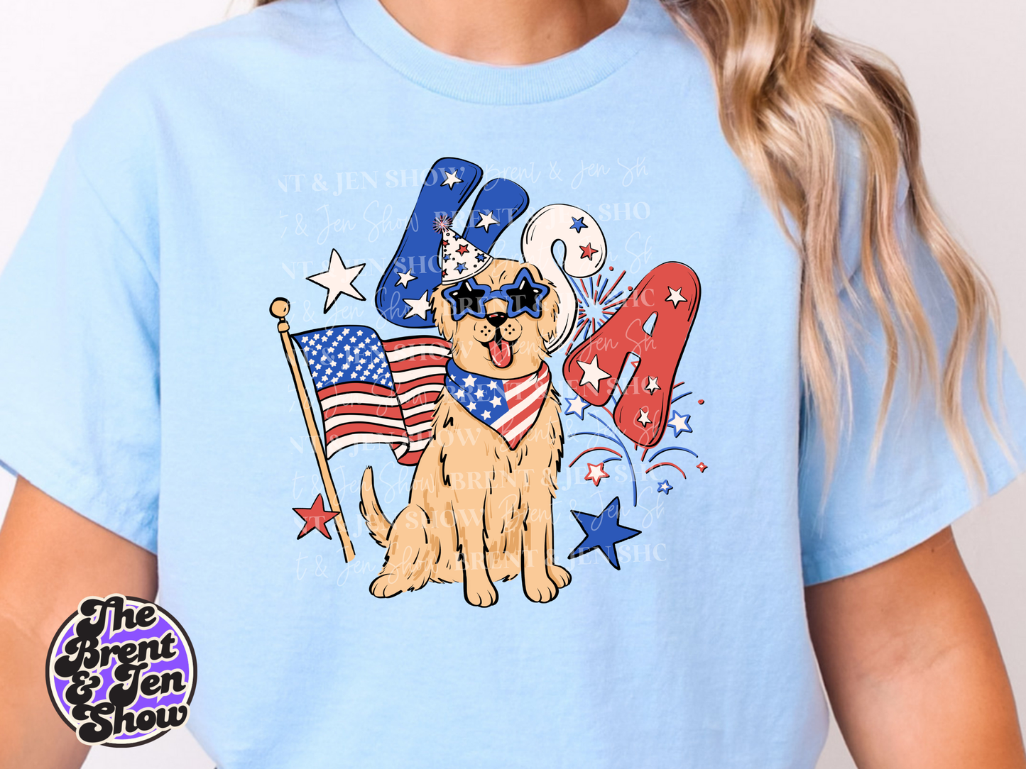 4th of July Star Sunglasses Dog DTF or Sublimation Transfer