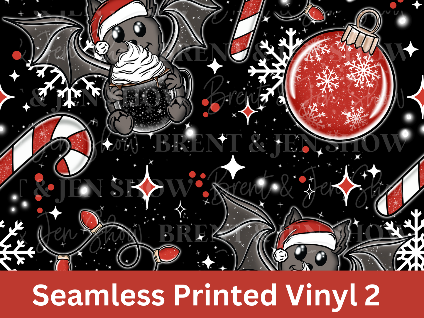 Santa Bat Seamless Vinyl Pattern