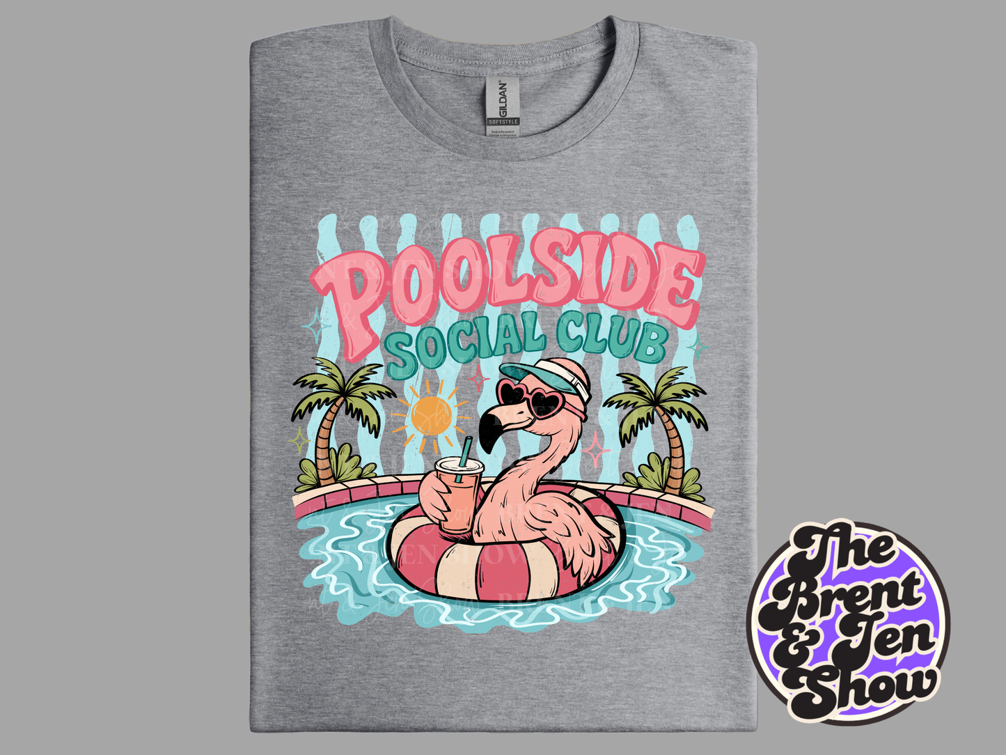 Poolside Social Club Flamingo T-Shirt: Vibrant DTF Print, Summer Fun Tee