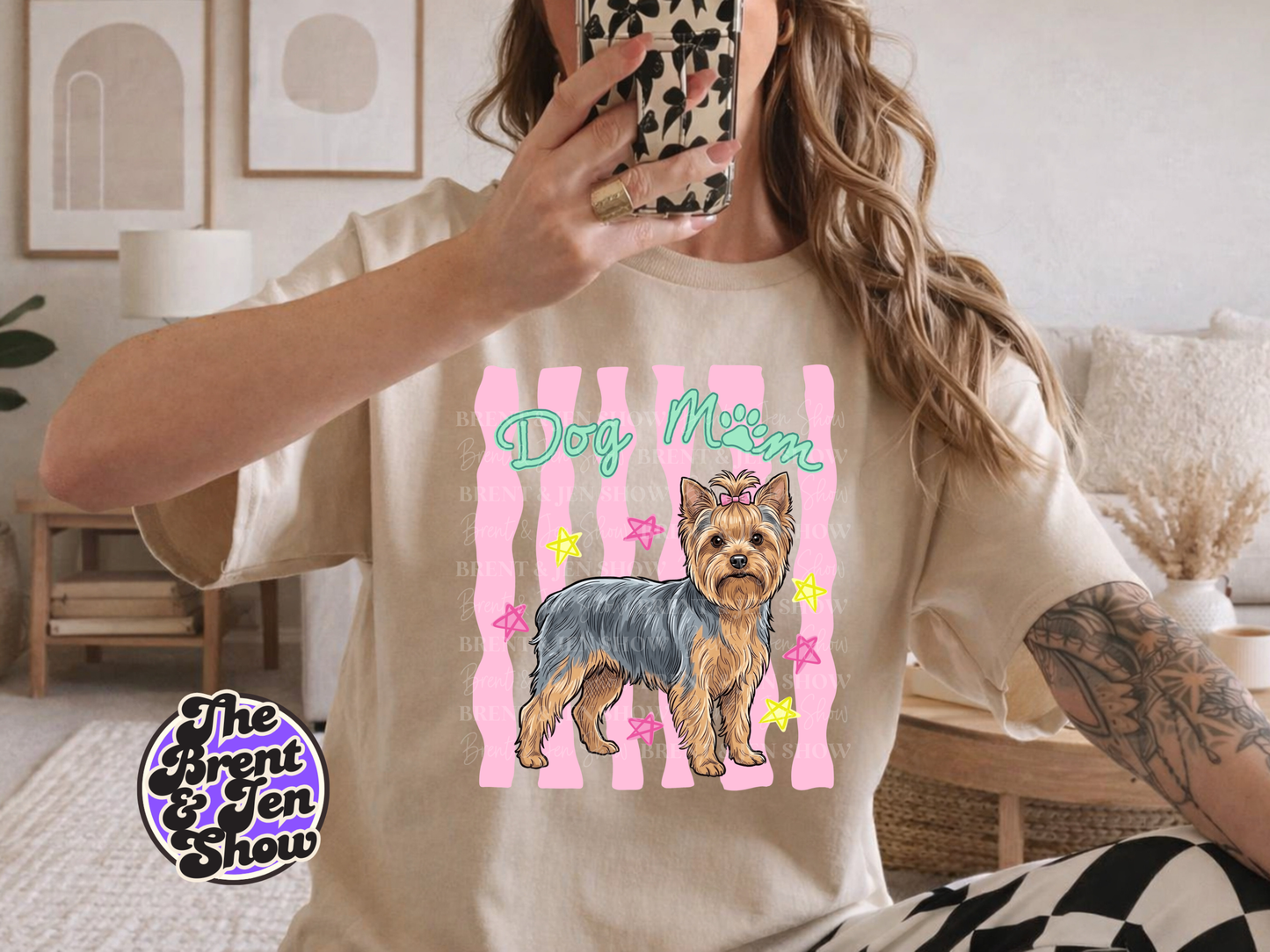 Yorkie Dog Mom Graphic T-Shirt