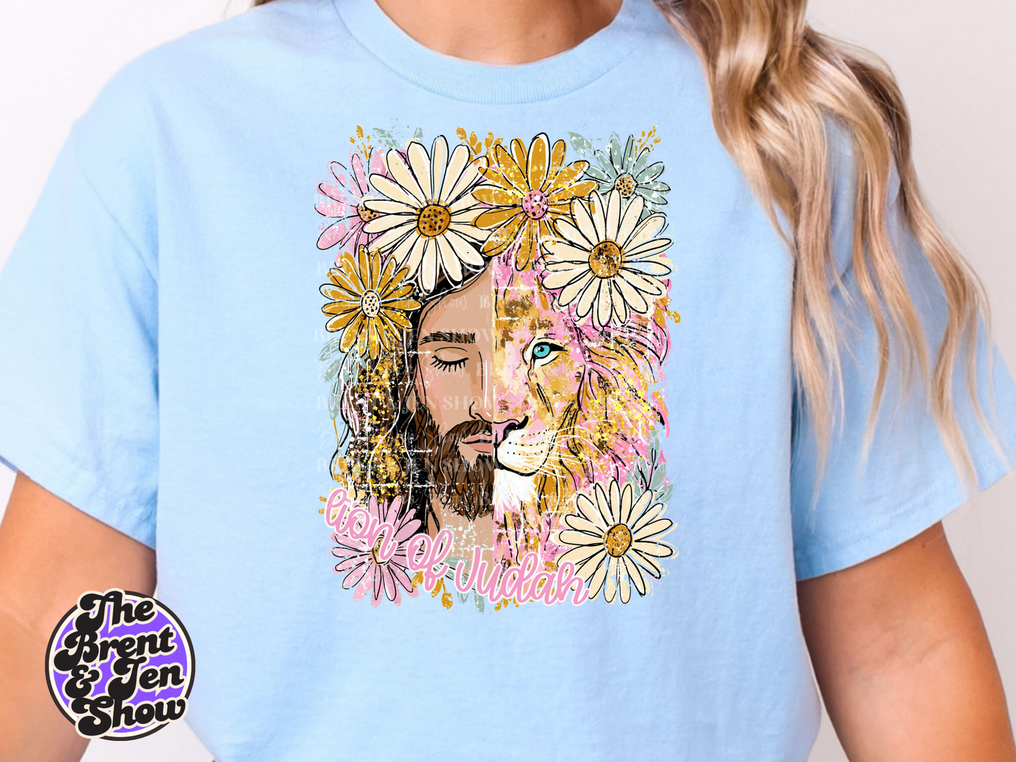 Lion of Judah Daisy Floral DTF/Sublimation Transfer, Ready to Press