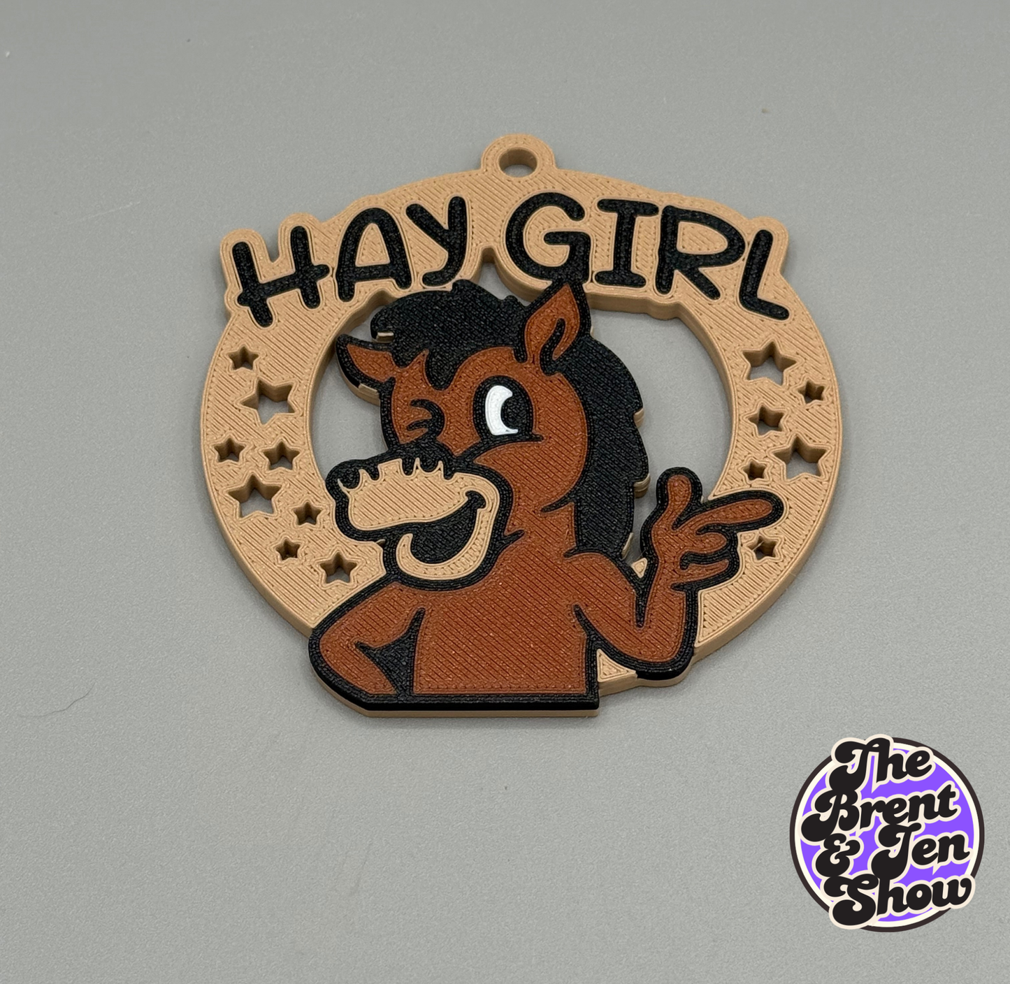 HAY GIRL Funny Horse Ornament