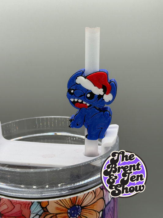Christmas Blue Guy Straw Topper - 3D Printed