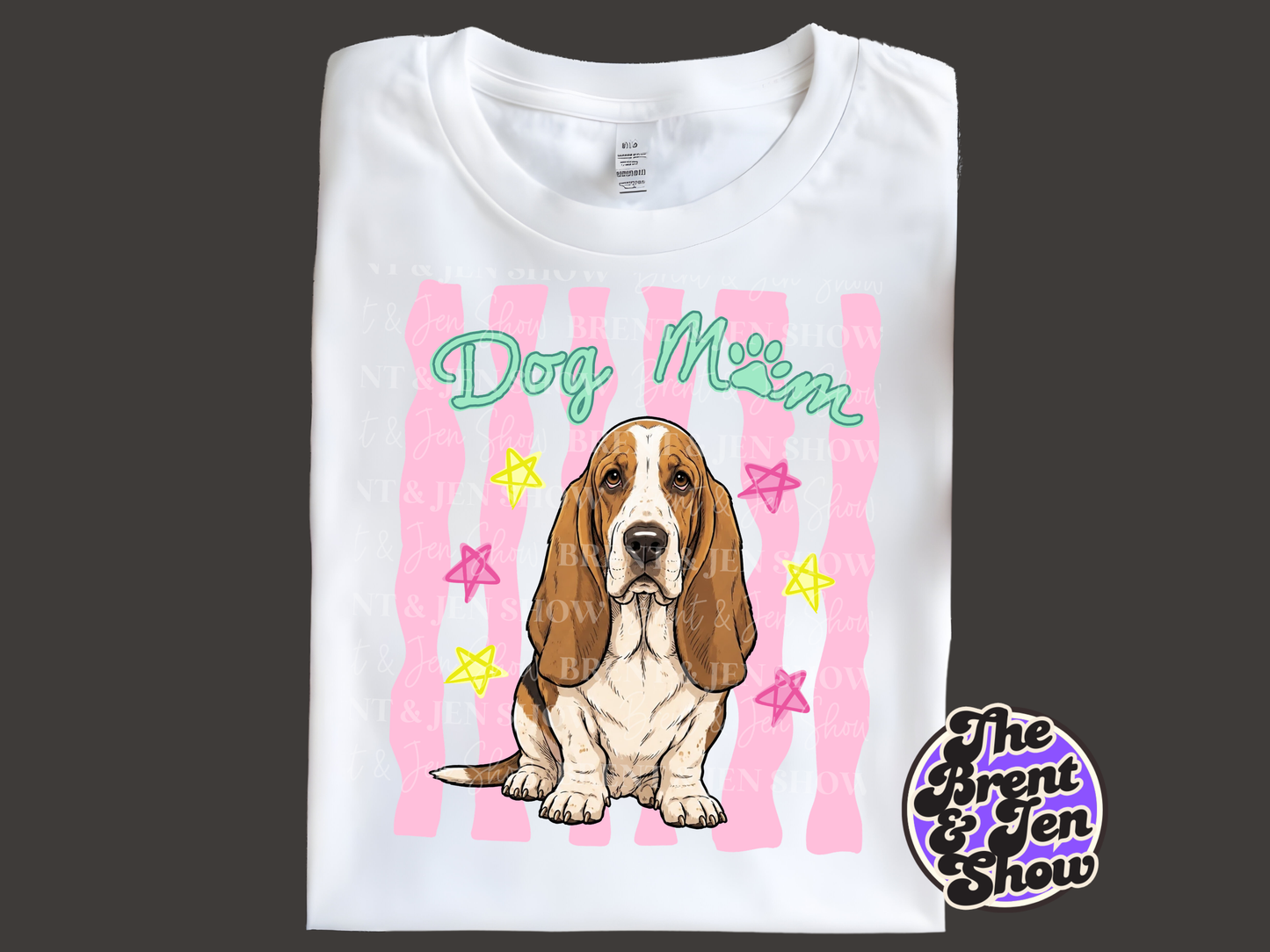 Basset Hound Dog Mom Graphic T-Shirt