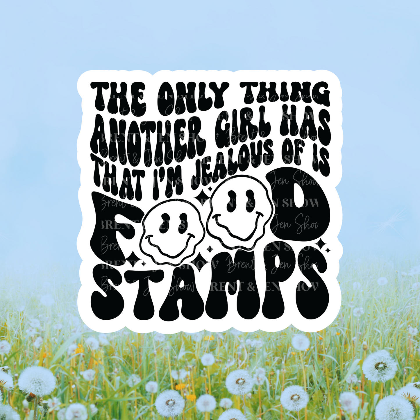 The Only Thing Another Girl Has That I'm Jealous Of Is Food Stamps Sticker or Car Decal