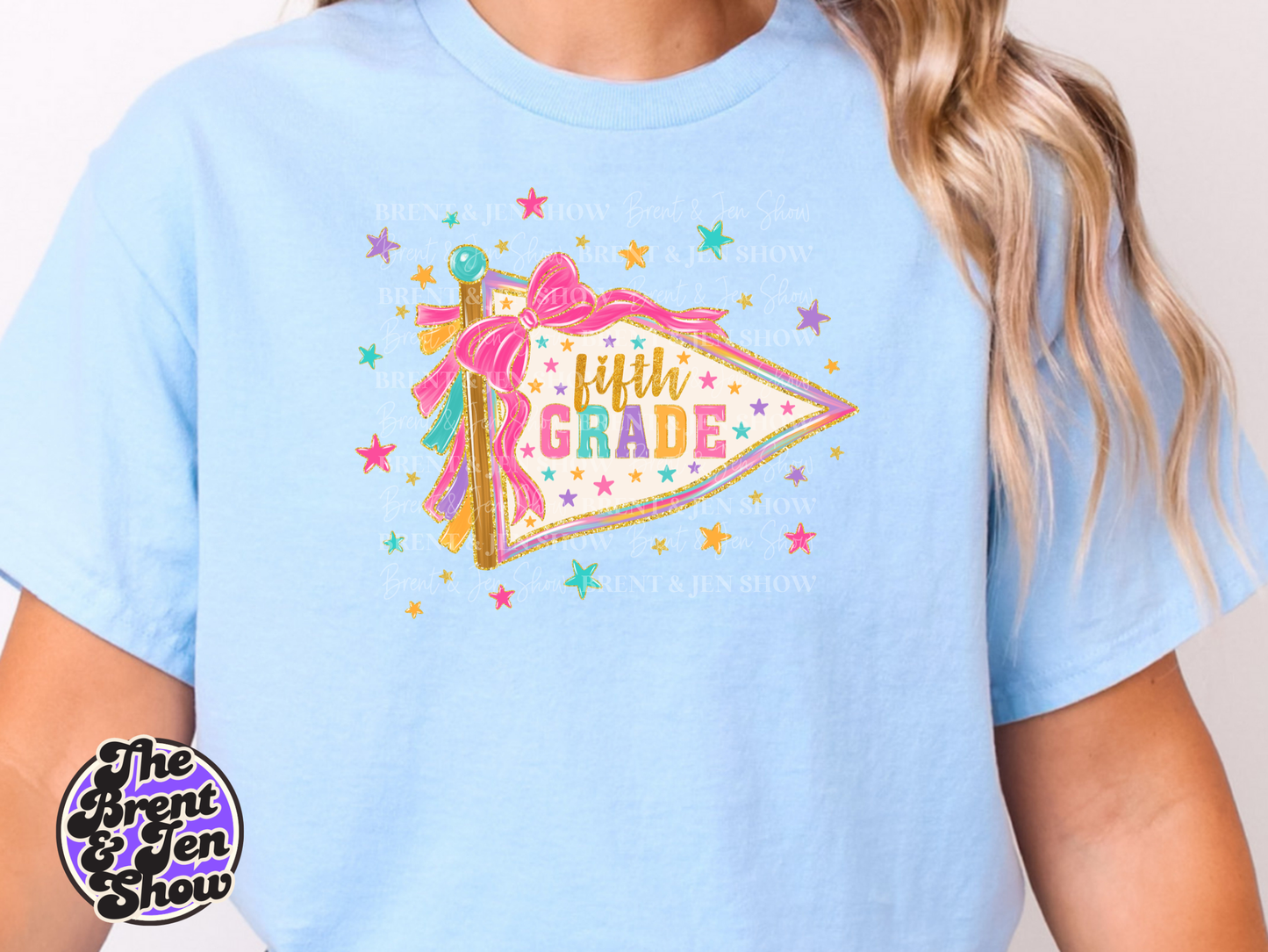 Fifth Grade Preppy Banner DTF/Sublimation Transfer, Ready to Press