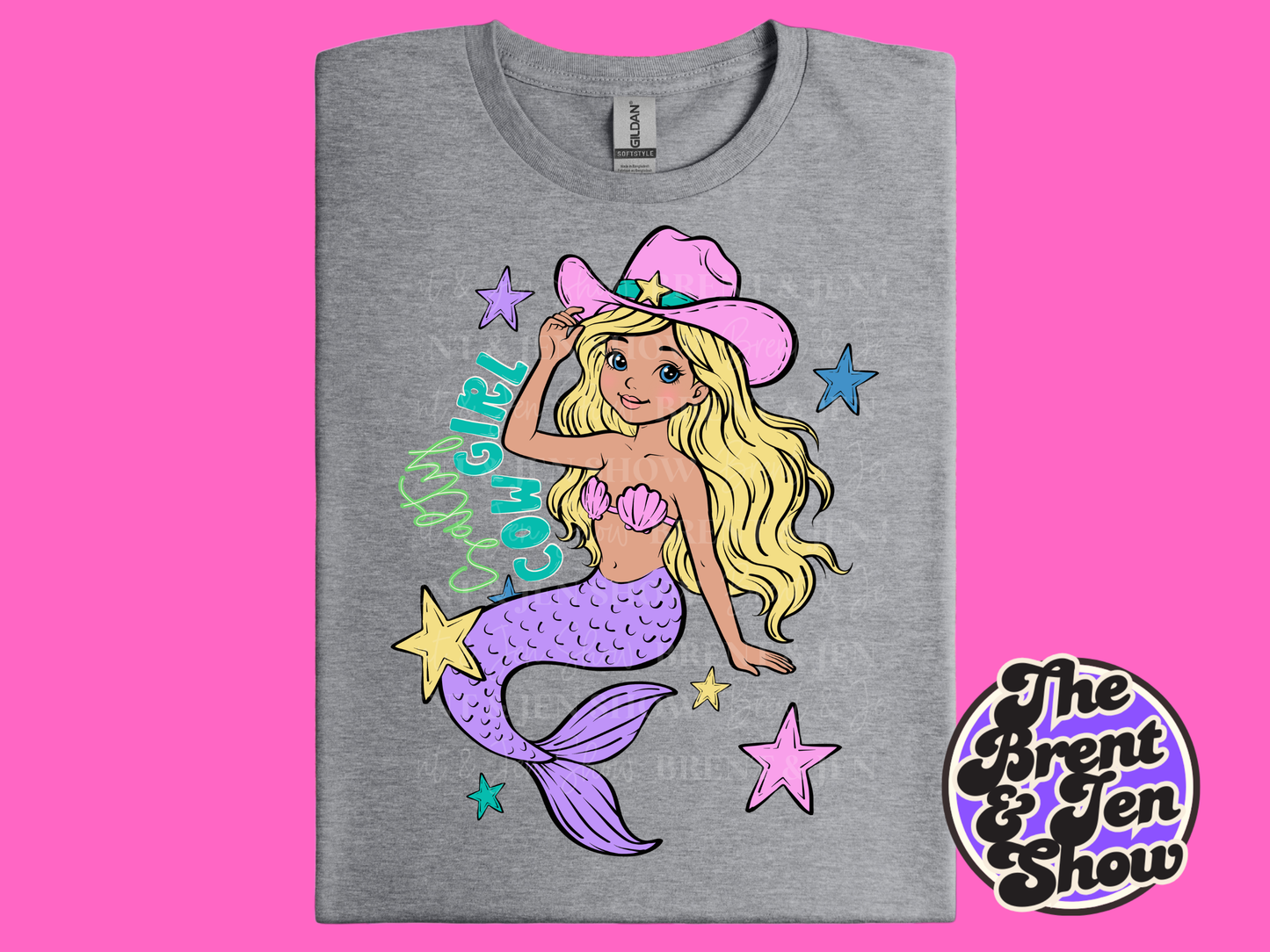 Salty Cowgirl Blonde Mermaid Shirt