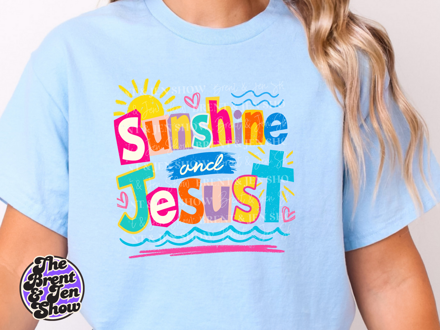 Sunshine and Jesus DTF or Sublimation Transfer: Christian Apparel Graphic