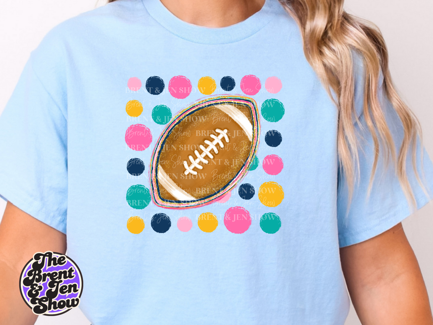 Polka Dot Football DTF/Sublimation Transfer, Ready to Press