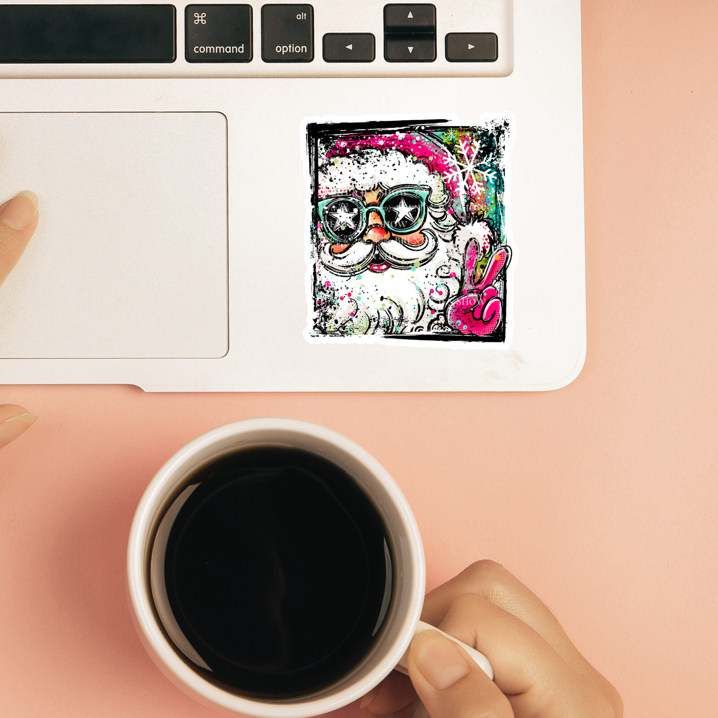 Selfie Santa Sticker or Car Decal