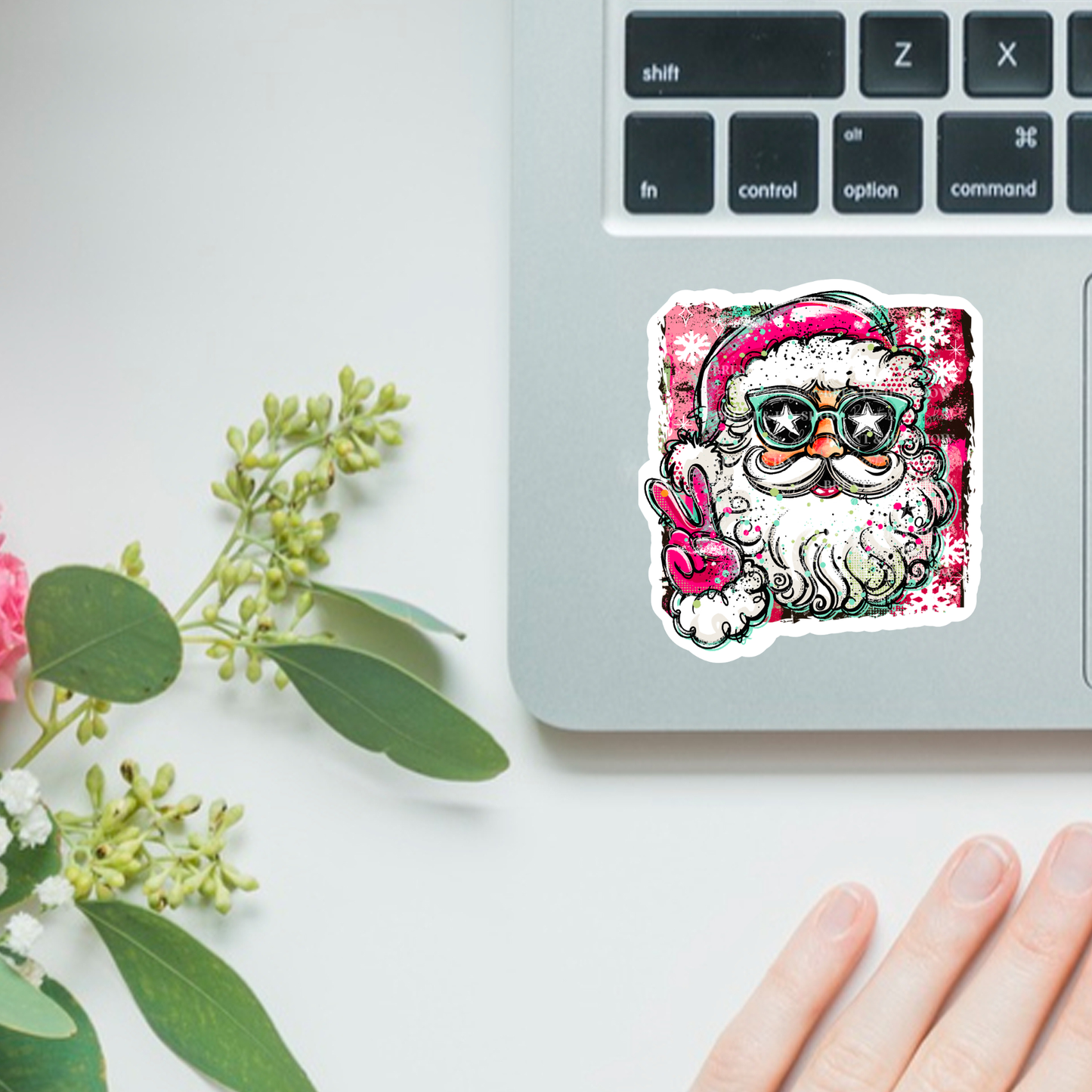 Doodle Santa Sticker or Car Decal