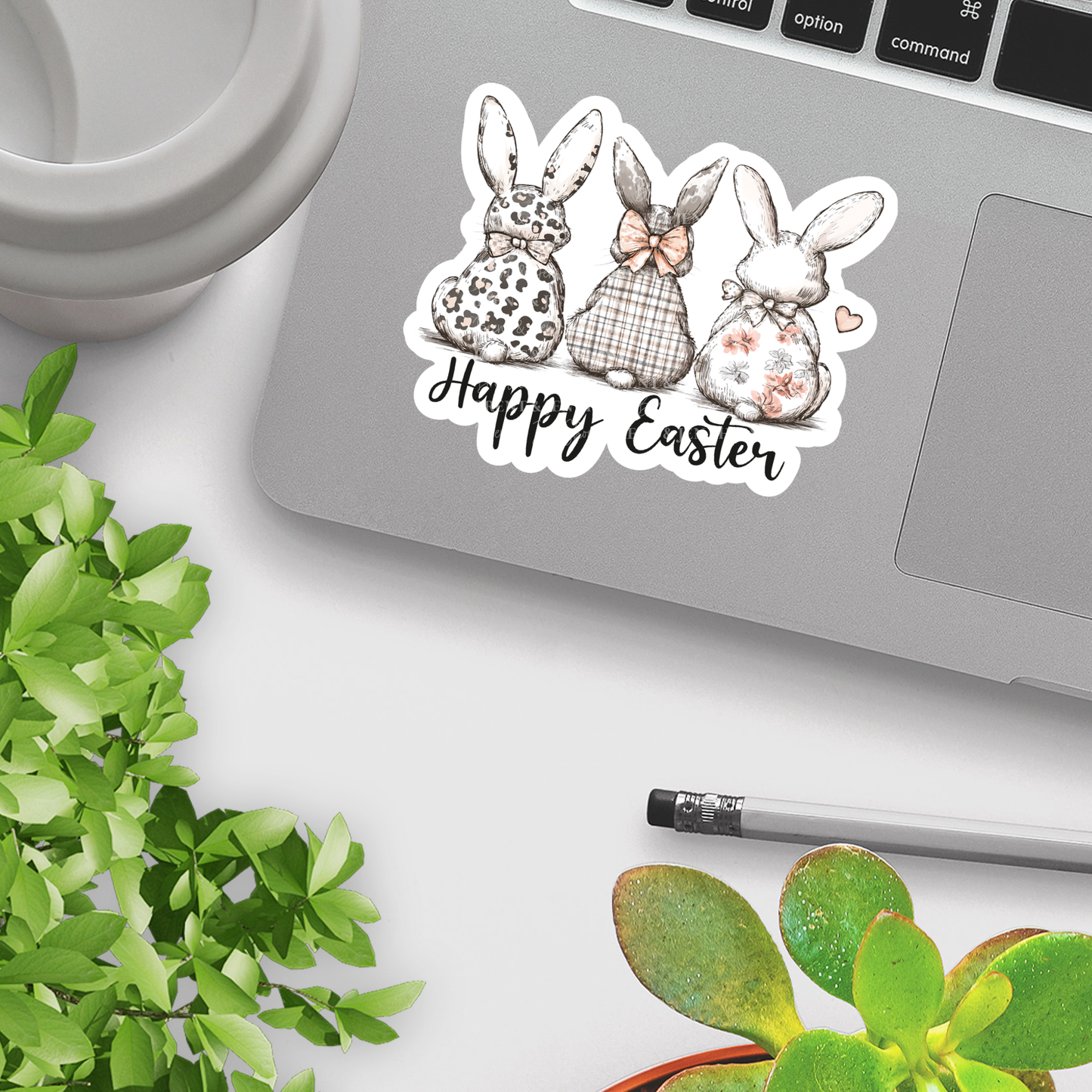 Happy Easter Bunnies Sticker