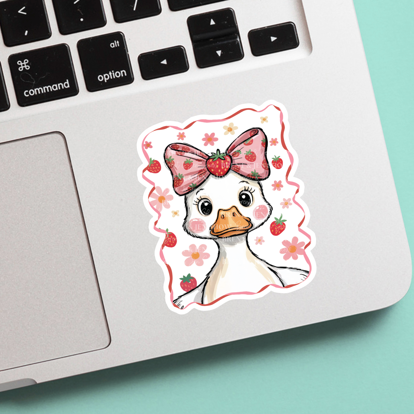 Cute Strawberry Goose Sticker or Car Decal