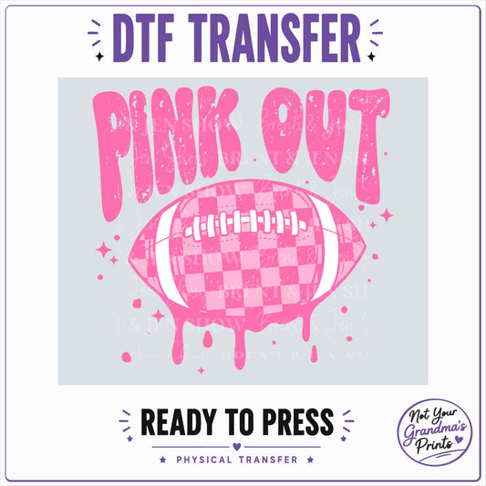Pink Out Football DTF Transfer: Ready-to-Press Apparel Design (Physical Transfer)