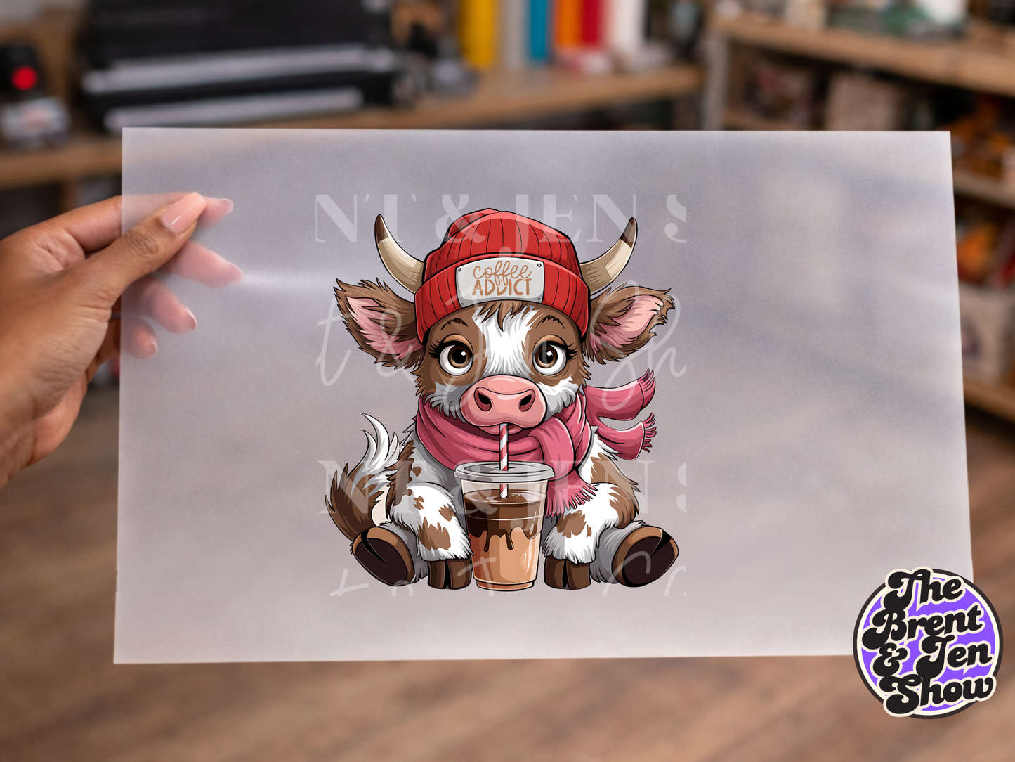 Cow Coffee Addict  Transfer DTF/Sublimation