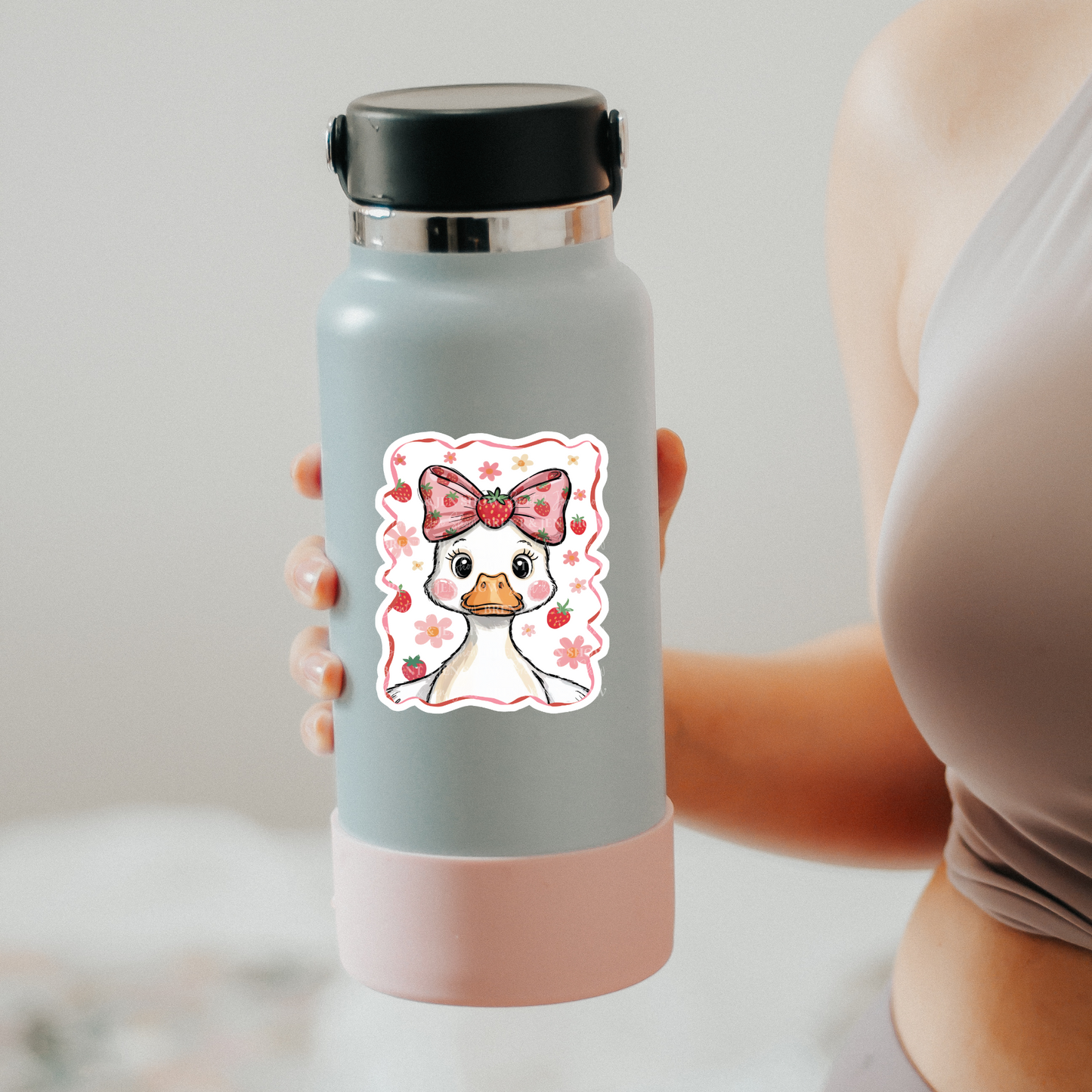 Cute Strawberry Goose Sticker or Car Decal
