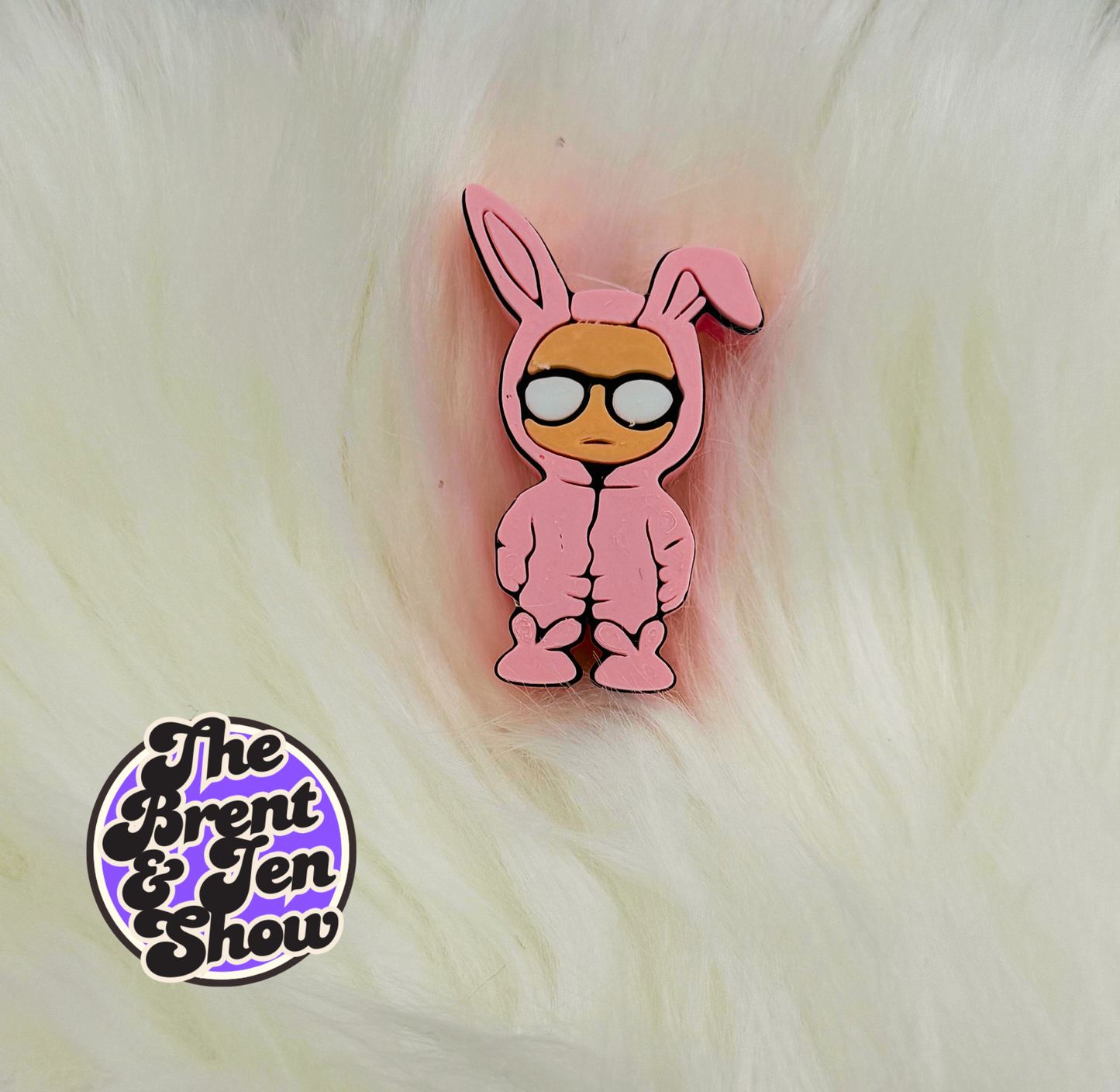 Ralphie Pink Bunny Suit Straw Topper