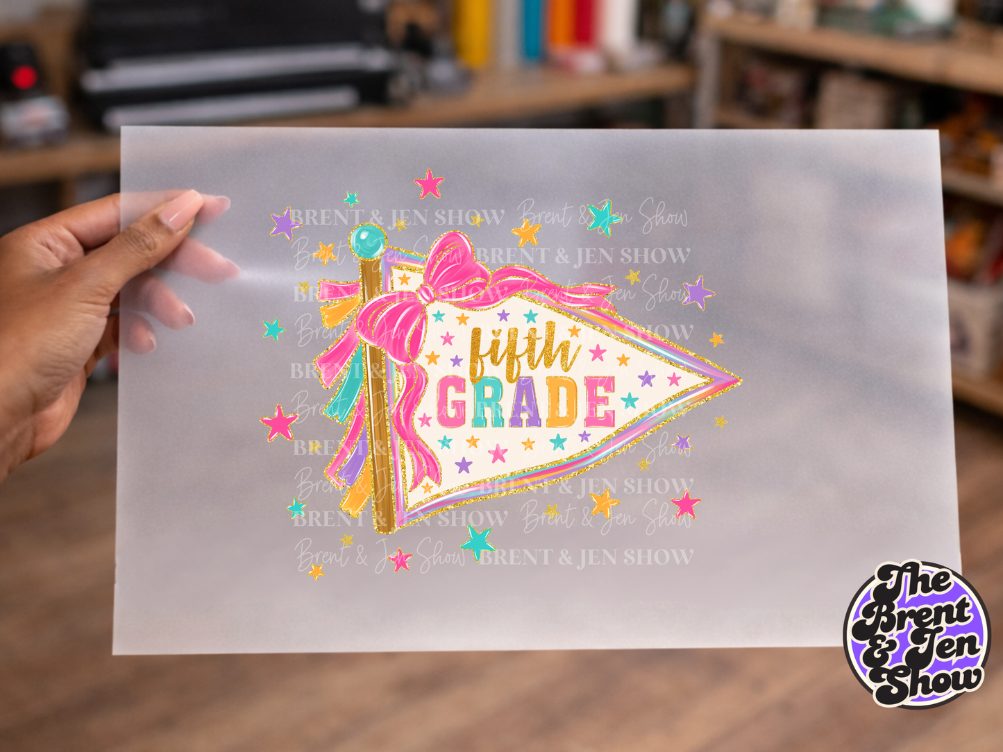 Fifth Grade Preppy Banner DTF/Sublimation Transfer, Ready to Press