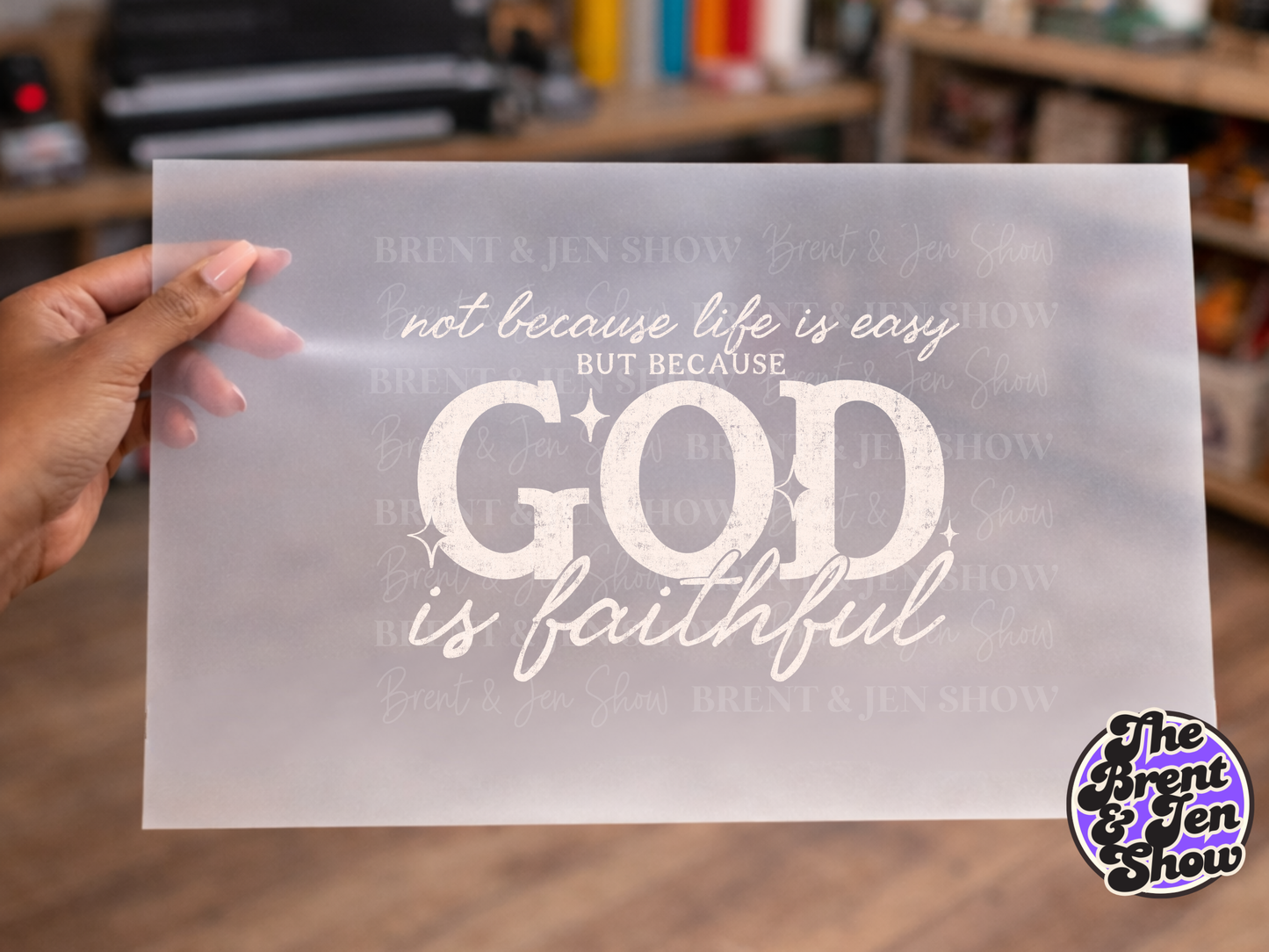God is Faithful Typography, DTF Transfer