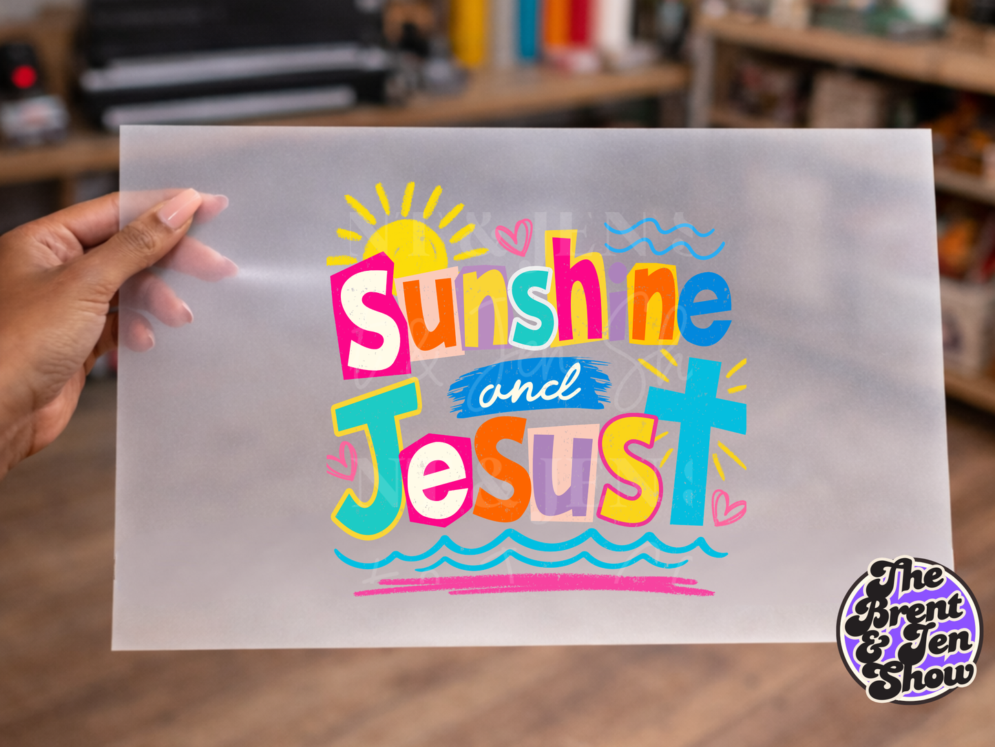 Sunshine and Jesus DTF or Sublimation Transfer: Christian Apparel Graphic